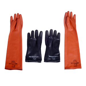 Industrial orange Rubber Hand Gloves
