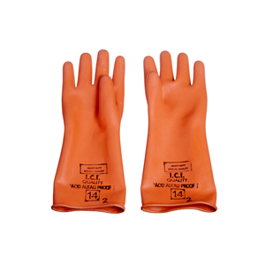 Industrial orange Rubber Hand Gloves