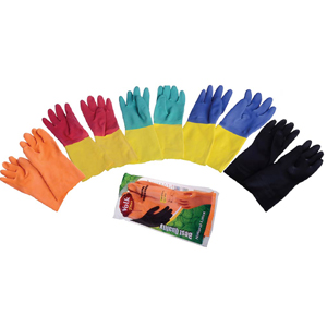 Volk Plus House Hold Flock Lined Rubber Hand Gloves